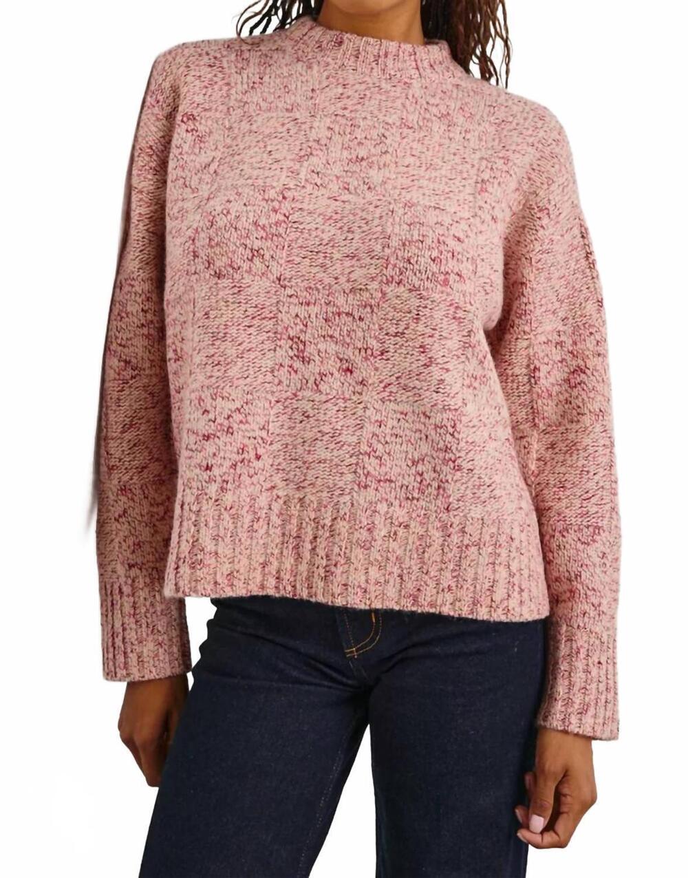 NEW RAILS rio mockneck sweater in rose